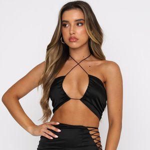White Fox Boutique Take You Dancing Crop Black XS